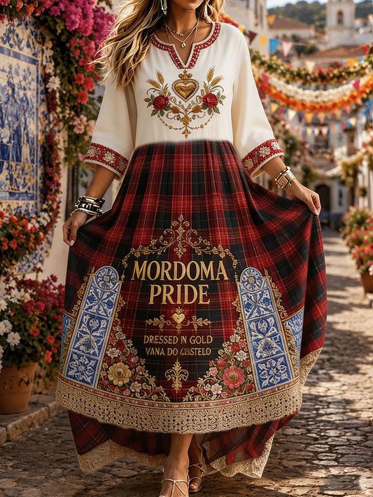 Women's Portugal Festas d'Agonia Art Printed Linen Dresses
