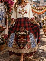 Women's Portugal Festas d'Agonia Art Printed Linen Dresses