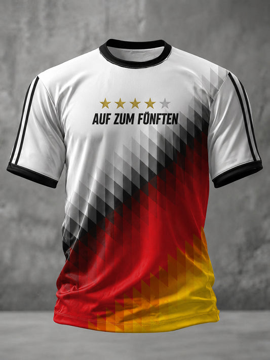 Men's Germany Football Fan Print Short Sleeve T-shirt