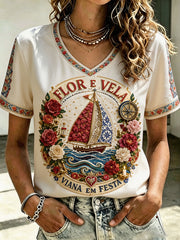 Women's The Age of Discovery Portugal Art Printed T-Shirt