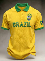 Men's  Brazil  Soccer Fan Gift Short Sleeve Top