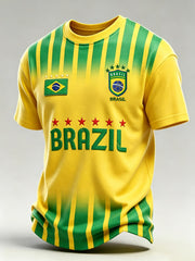 Men's Brazil Soccer Fan Gift Short Sleeve T-shirt