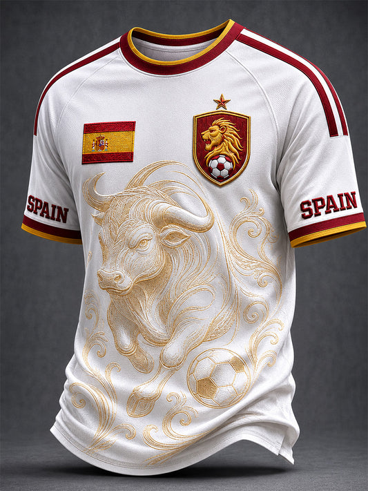 Men's Gift For Spain Soccer Fans Print Casual Tee