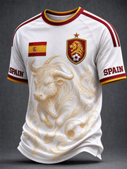 Men's Gift For Spain Soccer Fans Print Casual Tee