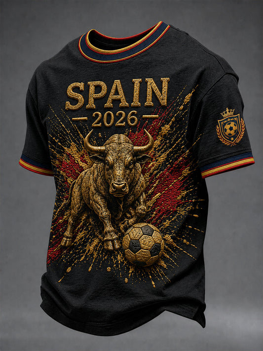 Men's Spain Football Lover Short Sleeves T-shirt