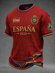 Men's Spain Football Lover Short Sleeves T-shirt