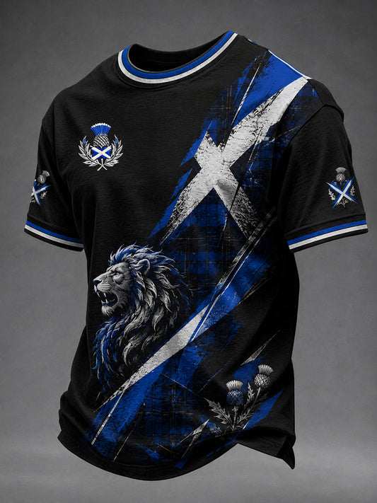 Men's Scotland Art Printed Short Sleeve T-shirt