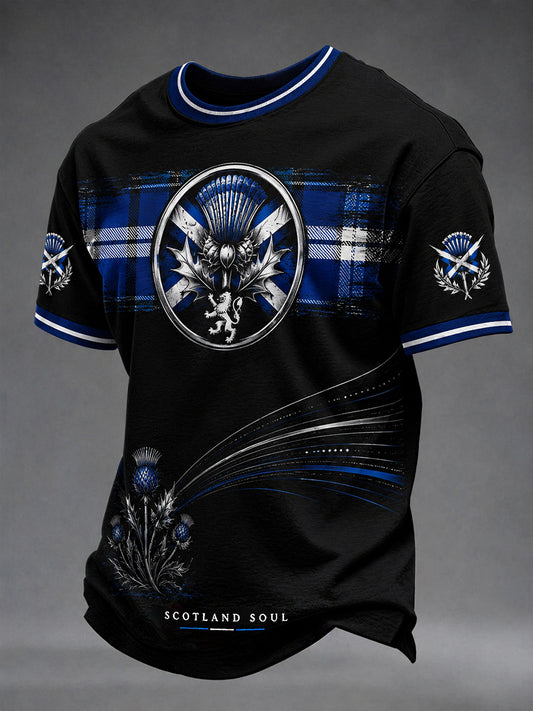 Men's Scotland Art Printed Short Sleeve T-shirt