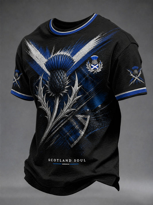 Men's Scotland Art Printed Short Sleeve T-shirt