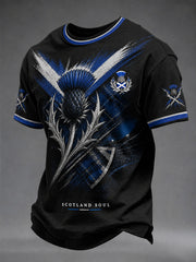 Men's Scotland Art Printed Short Sleeve T-shirt