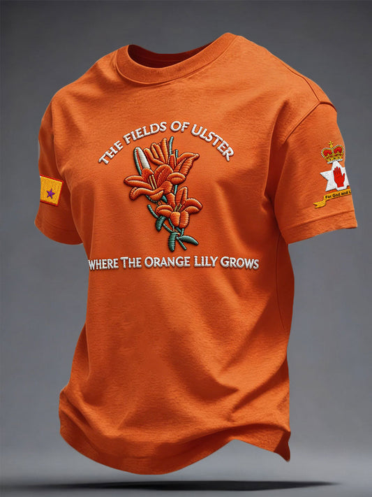 Men's 14 July Orangemens Day FDloral Art Printed T-shirt