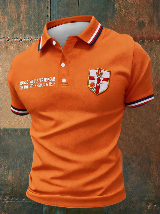 Men's 14 July Orangemens Day FDloral Art Printed Casual Tops