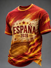 Men's Spanish Football Printed T-shirt