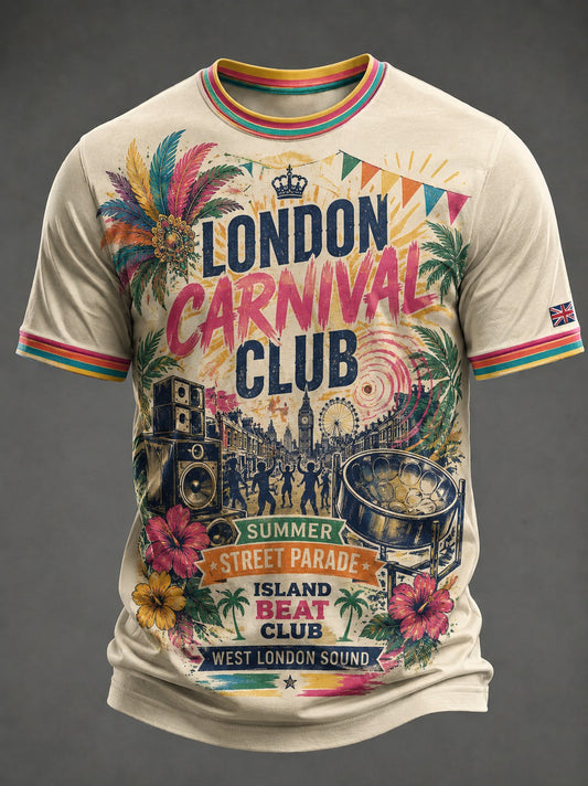 Men's Caribbean London Festival Notting Hill Carnival Printed T-shirt