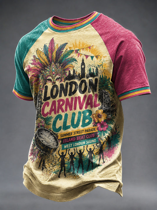 Men's Caribbean London Festival Notting Hill Carnival Printed Casual short sleeves t-shirt