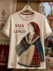 Women's Festas d'Agonia Portugal Art Printed Linen T-shirt