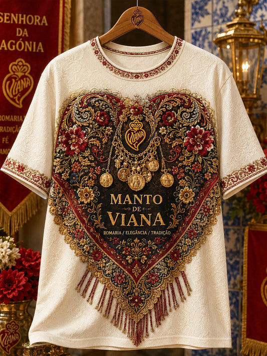 Women's Festas d'Agonia Portugal Art Printed Linen T-shirt