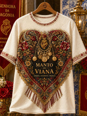 Women's Festas d'Agonia Portugal Art Printed Linen T-shirt
