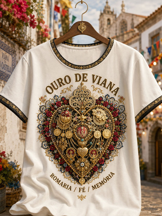 Women's Festas d'Agonia Portugal Art Printed Linen T-shirt