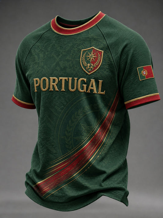 Men's Portugal Football Printed T-shirt