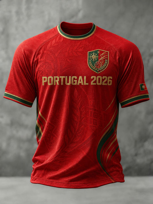 Men's Portugal Football Printed T-shirt