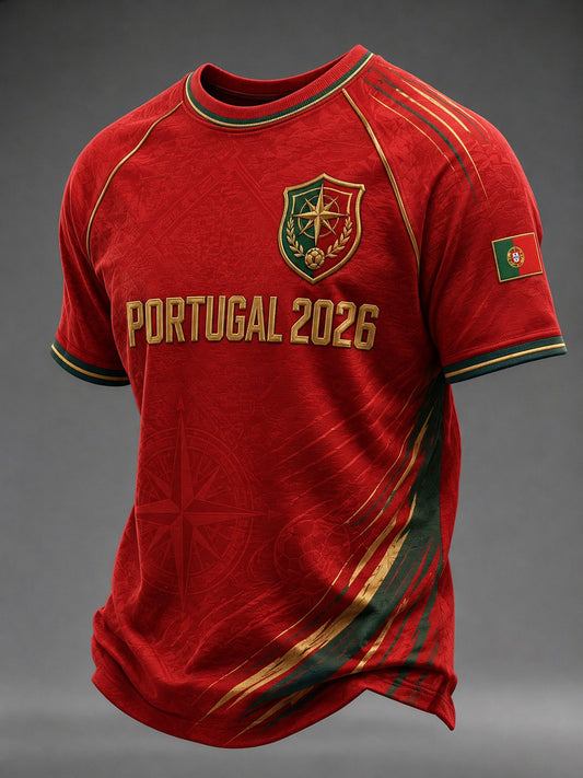 Men's Portugal Football Printed T-shirt