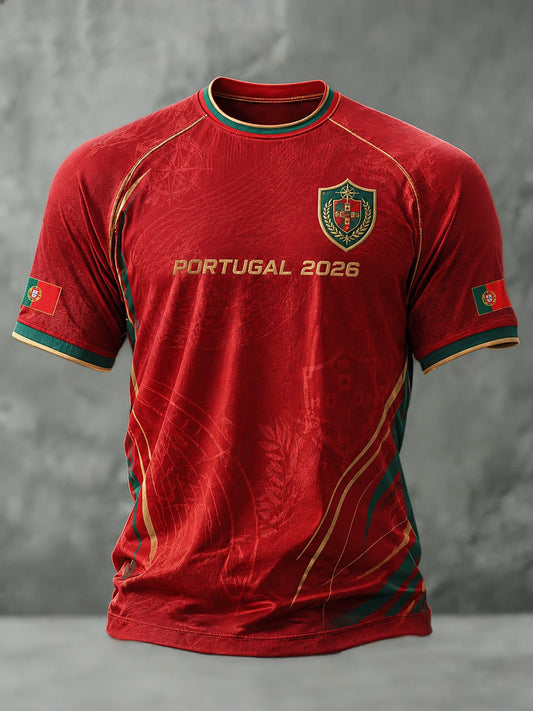 Men's Portugal Football Printed T-shirt
