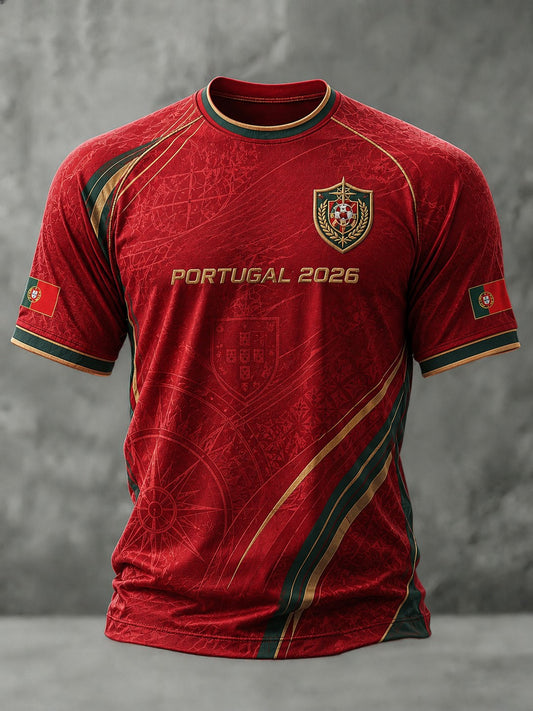 Men's Portugal Football Printed T-shirt