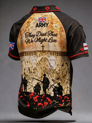 Men's Battle of The Somme Veteran Printed Casual Tops