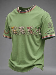 Men's Skeleton Bicycle Short Sleeves T-shirt