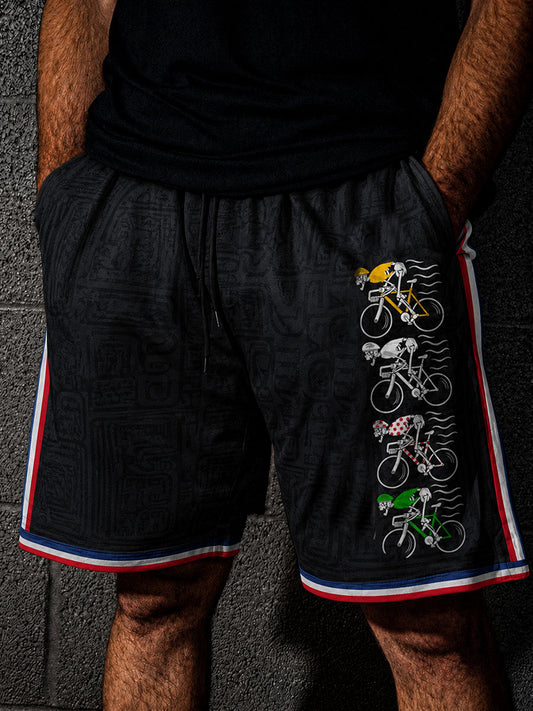 Men's Skeleton Bicycle Shorts Drawstring