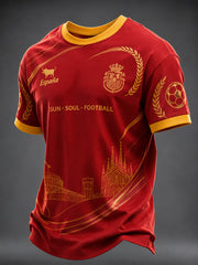 Men's Spanish Football Printed T-shirt
