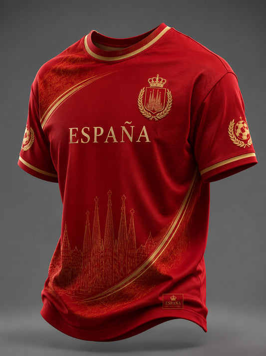 Men's Spanish Football Printed T-shirt