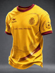 Men's Spanish Football Printed T-shirt