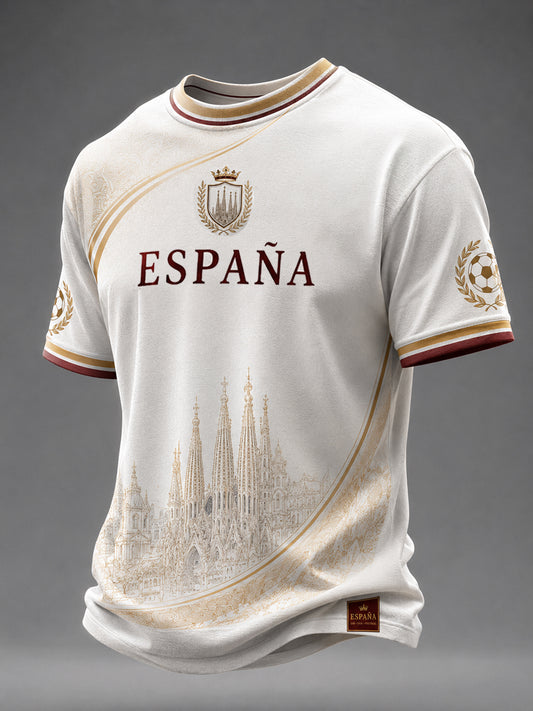 Men's Spanish Football Printed T-shirt