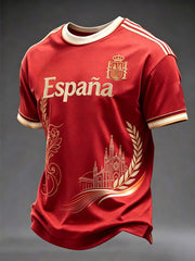Men's Spanish Football Printed T-shirt
