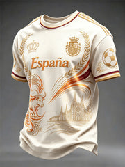 Men's Spanish Football Printed T-shirt