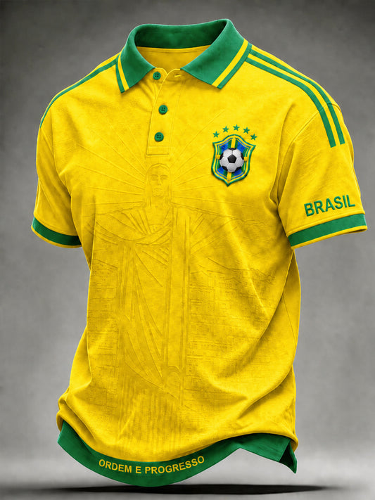 Men's Brazil Football Fan Gift Short Sleeve Top