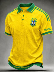Men's Brazil Football Fan Gift Short Sleeve Top