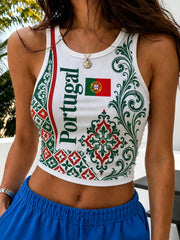 Women's Portugal Football Printed Vest Top