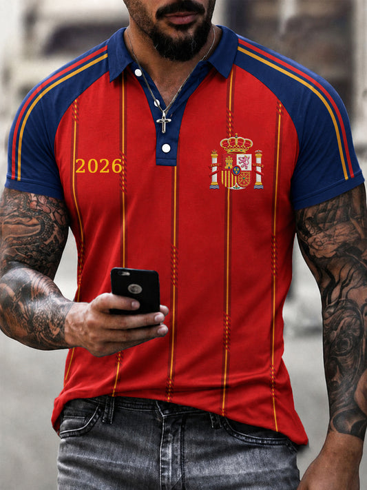 Men's Gift For Football Fans Print Casual Polo