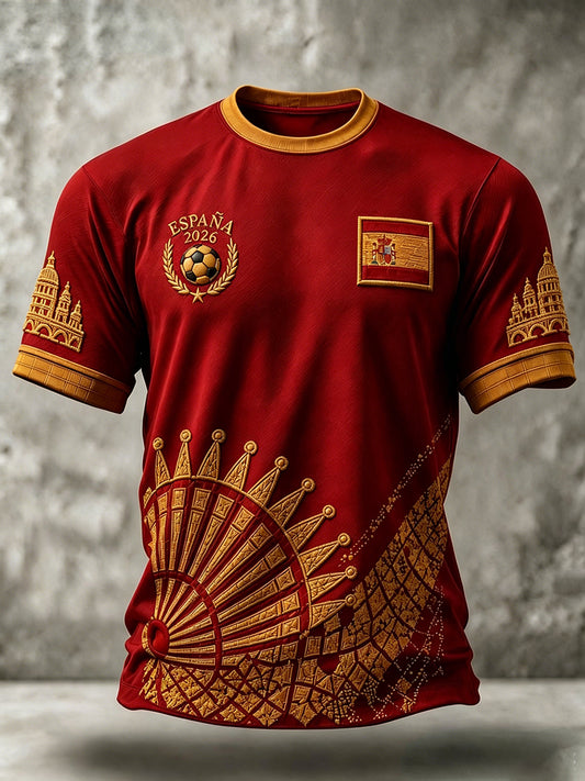 Men's Gift For Football Fans Print Casual Short Sleeve T-shirt