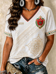 Women's Moroccan Football V-Neck T-Shirts