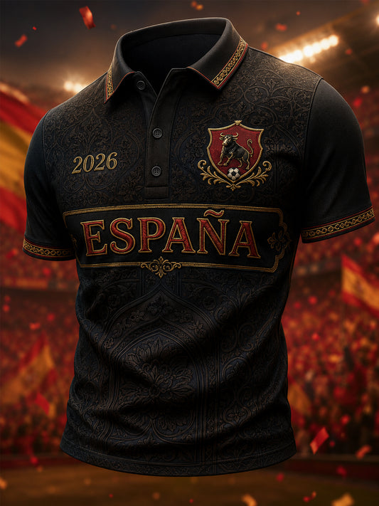 Men's Gift For Football Fans Print Casual Polo