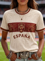 Women's Gift For Football Fans Print Casual Tee
