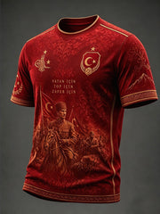 Men's Turkish Football Print Casual T-shirt