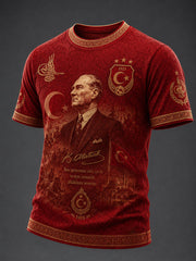 Men's Turkish Football Print Casual T-shirt