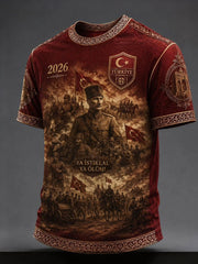 Men's Turkish Football Print Casual T-shirt