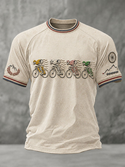 Men's Skeleton Bicycle Short Sleeve T-shirt