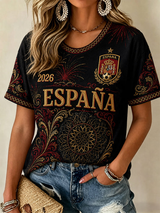 Women's Gift For Football Fans Print Casual Tee